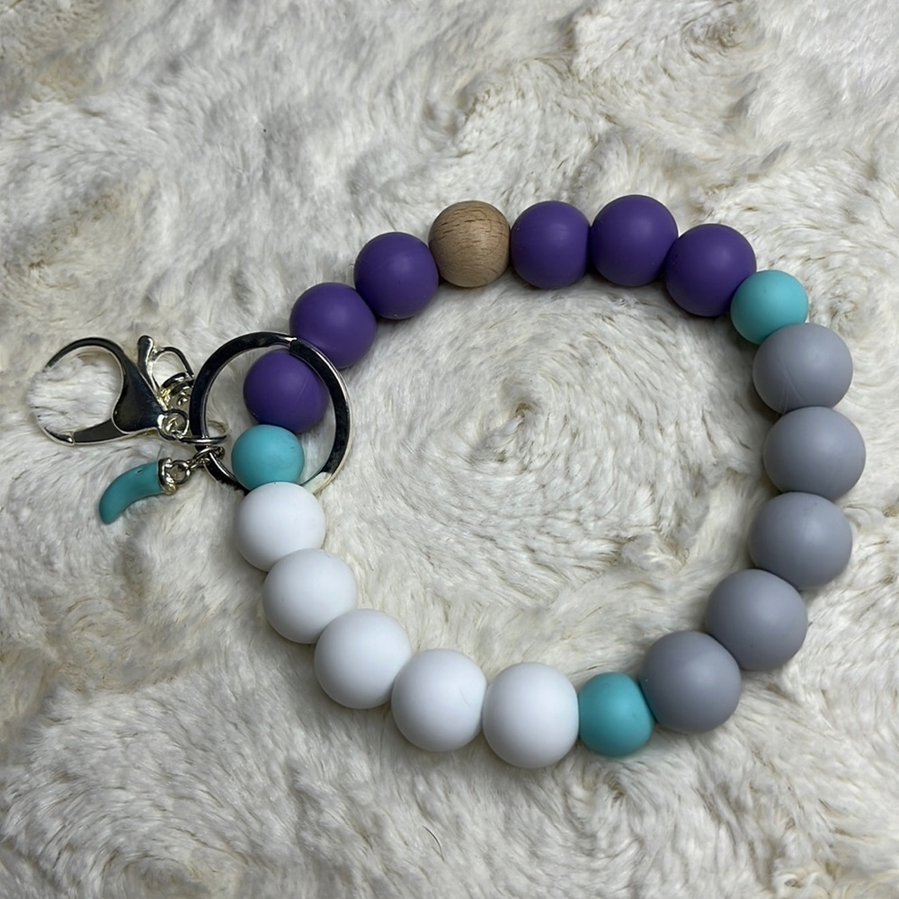 #140. Handmade Silicone bead wristlet. Made with bpa free 15mm silicone beads.